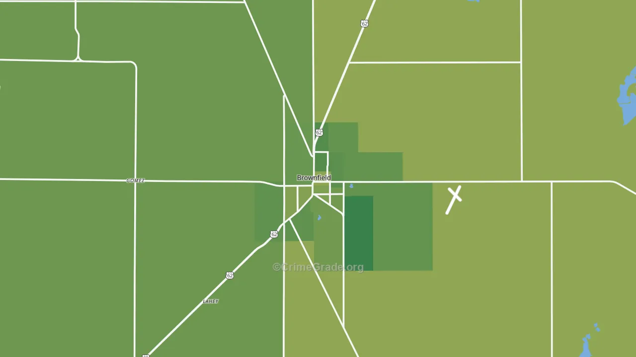 Terry County, TX Map of Vehicle Theft Rates