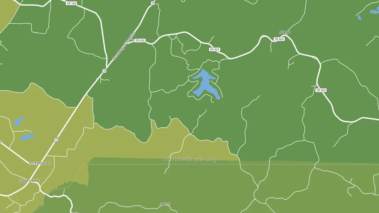Terry, TN Map of Vehicle Theft Rates