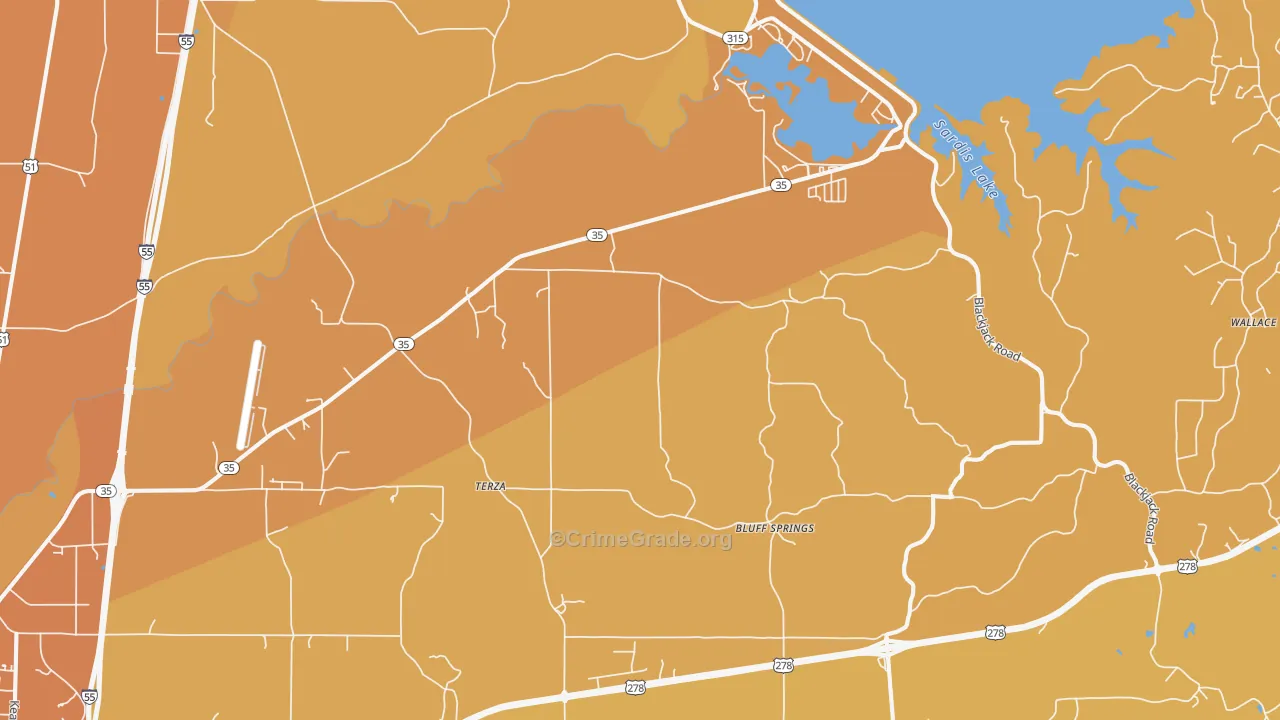Terza, MS Map of Vehicle Theft Rates
