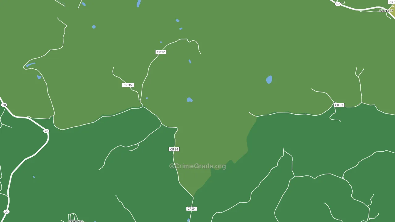 Teter, WV Map of Vehicle Theft Rates