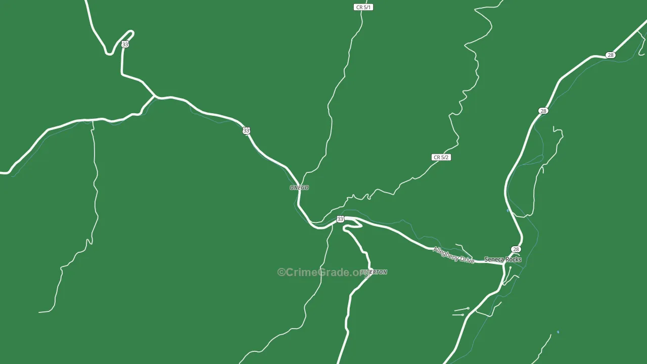 Teterton, WV Map of Vehicle Theft Rates