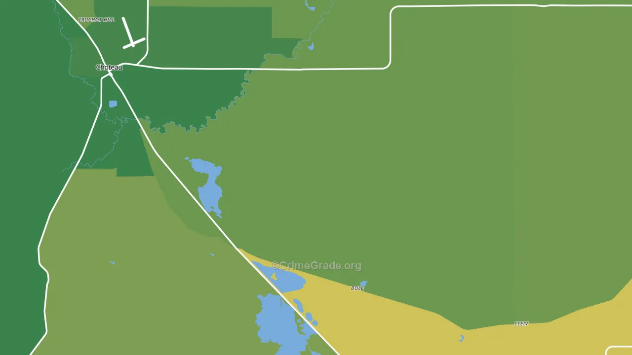 Teton County, MT Map of Vehicle Theft Rates