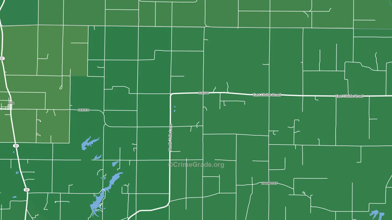 Texico, IL Map of Vehicle Theft Rates