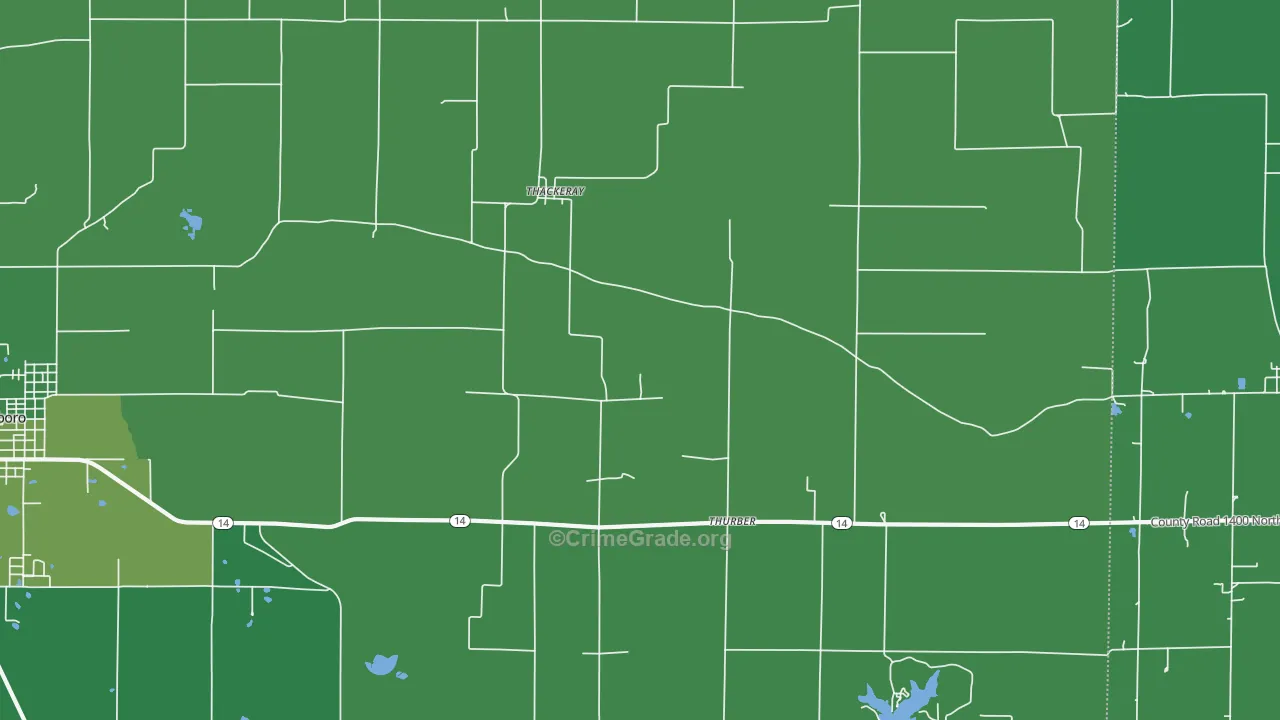 Thackeray, IL Map of Vehicle Theft Rates