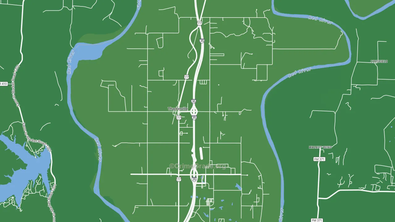 Thackerville, OK Map of Vehicle Theft Rates