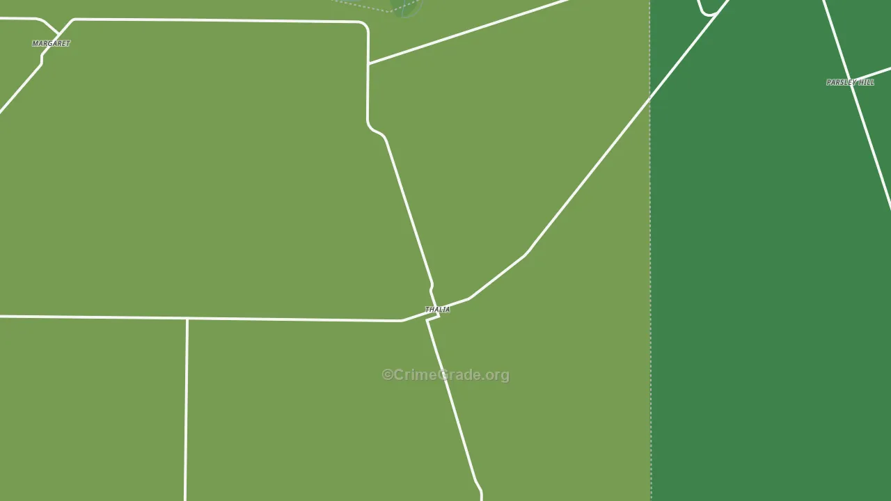 Thalia, TX Map of Vehicle Theft Rates