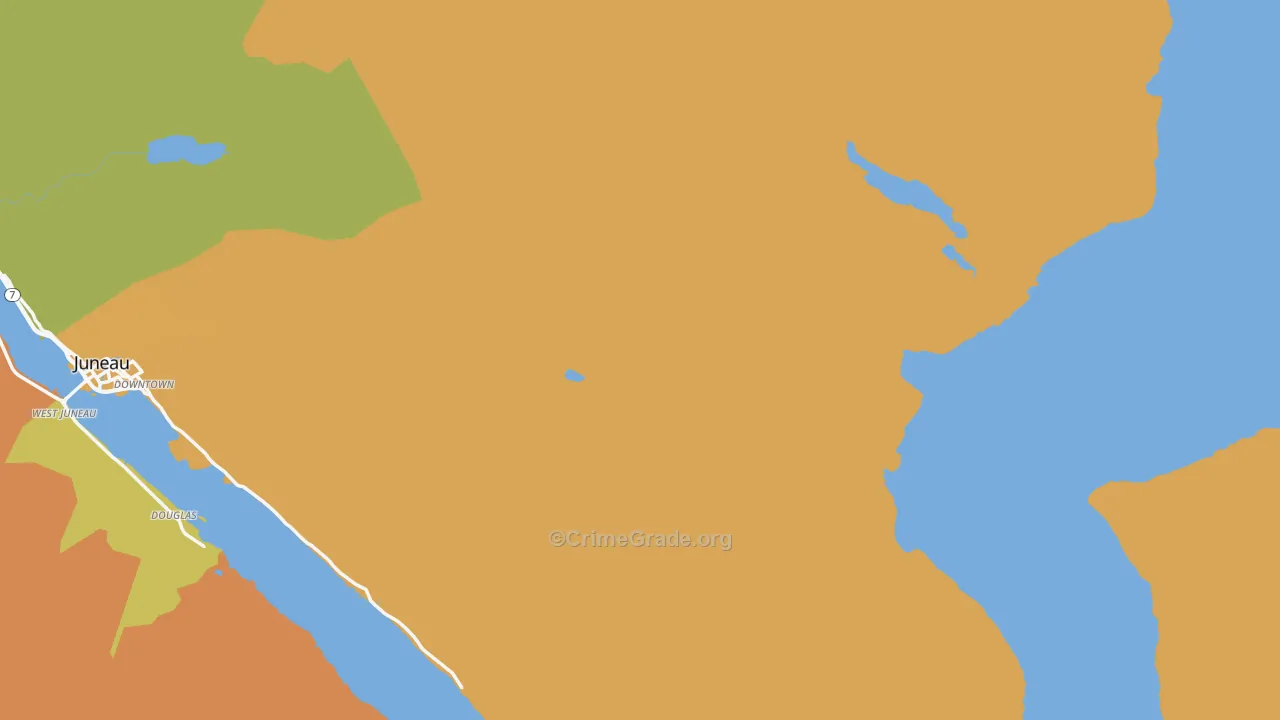 Thane, AK Map of Vehicle Theft Rates