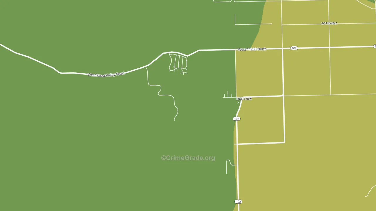 Thatcher, UT Map of Vehicle Theft Rates