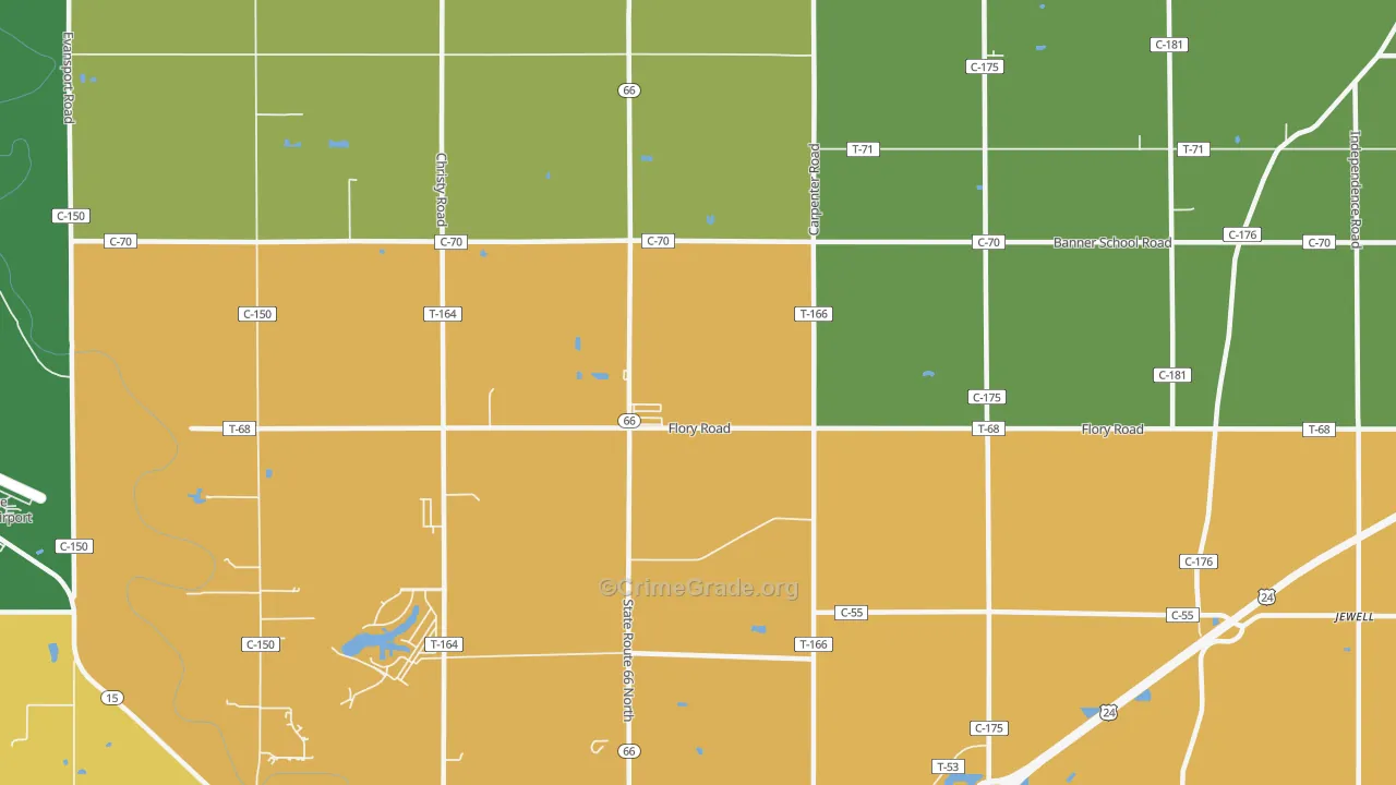 The Bend, OH Map of Vehicle Theft Rates