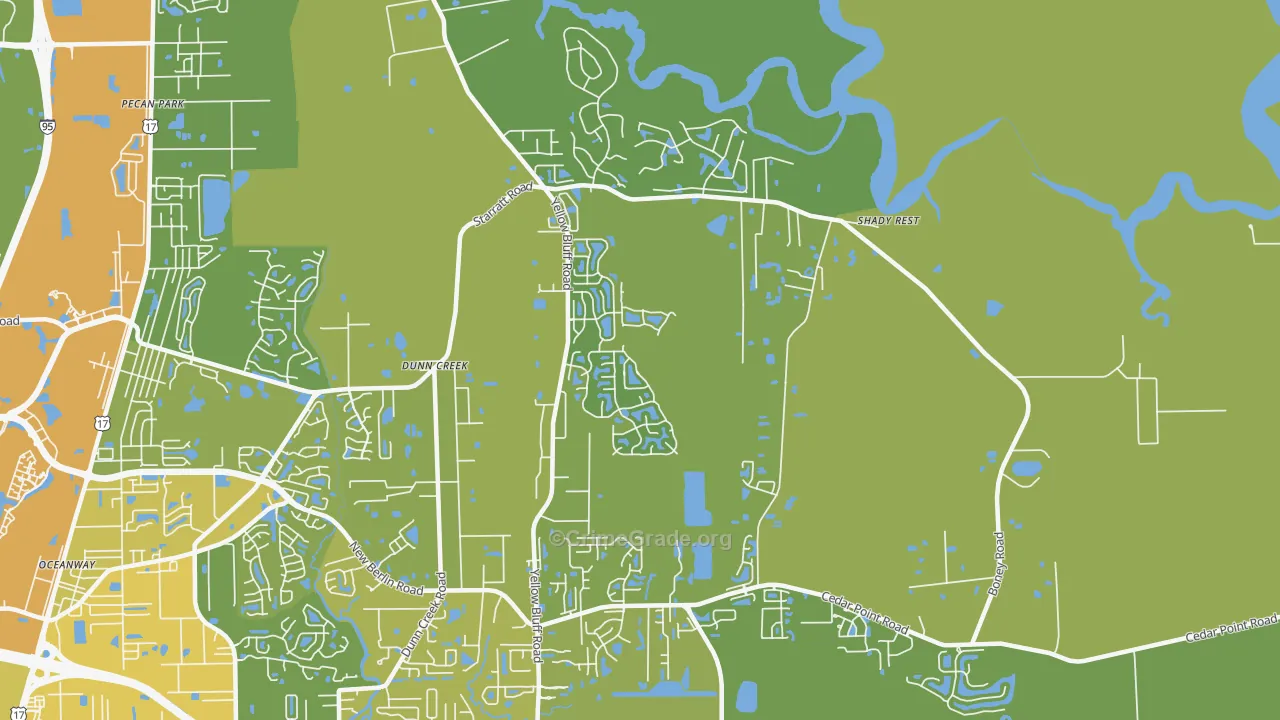 The Cape, Jacksonville, FL Map of Vehicle Theft Rates