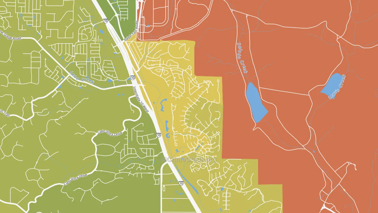 The Dominion, San Antonio, TX Map of Vehicle Theft Rates