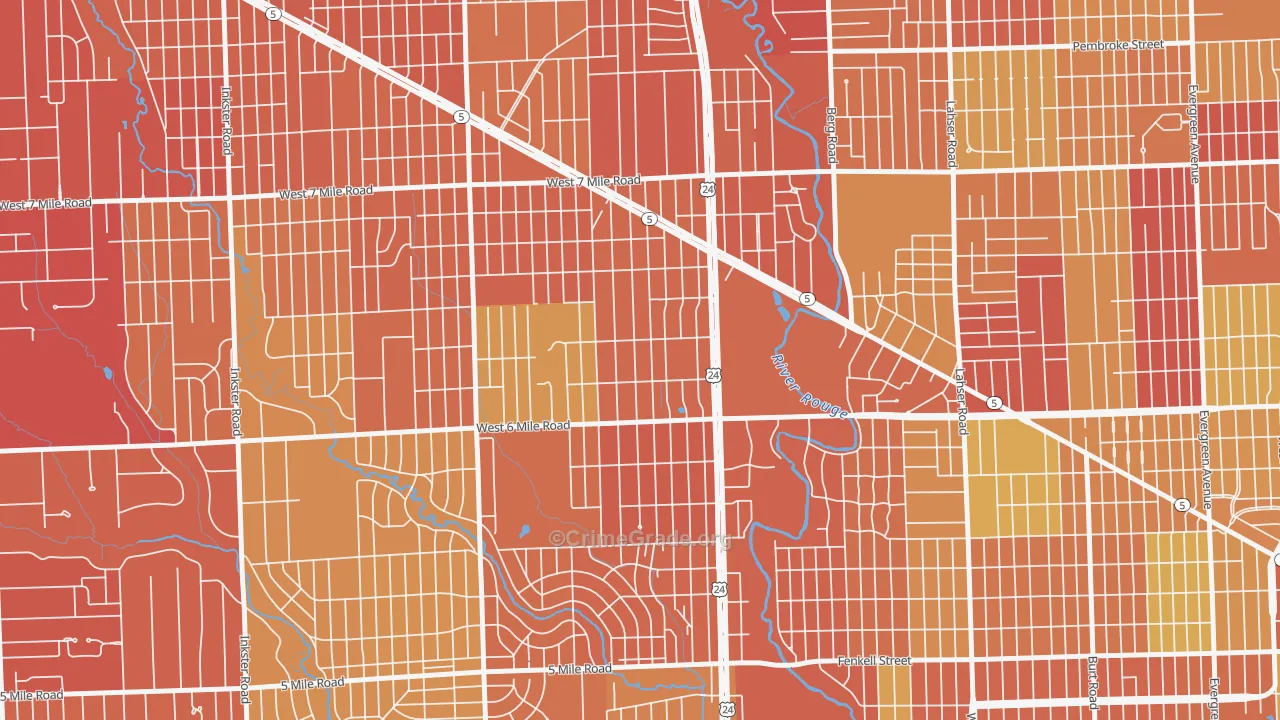 The Eye, Detroit, MI Map of Vehicle Theft Rates
