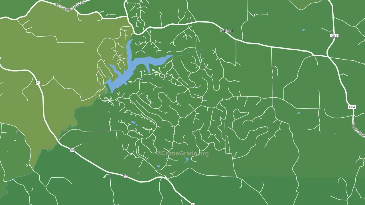 The Galena Territory, IL Map of Vehicle Theft Rates