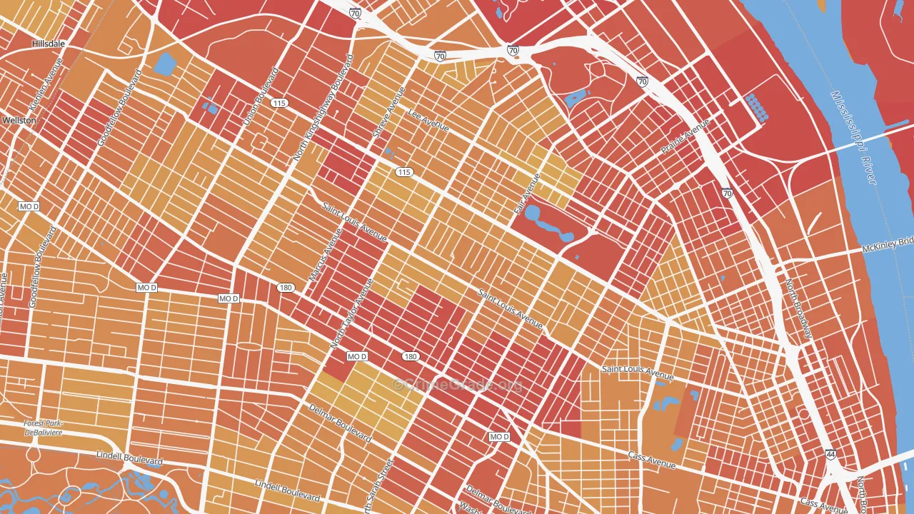 The Greater Ville, St. Louis, MO Map of Vehicle Theft Rates