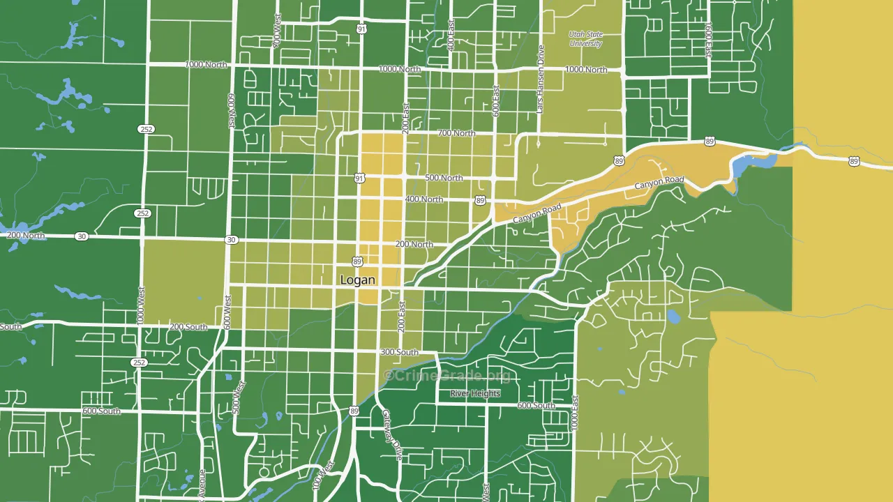 The Island, Logan, UT Map of Vehicle Theft Rates
