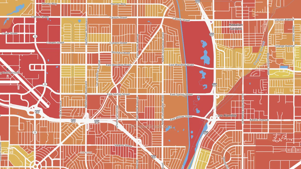 The Plaza, Long Beach, CA Map of Vehicle Theft Rates