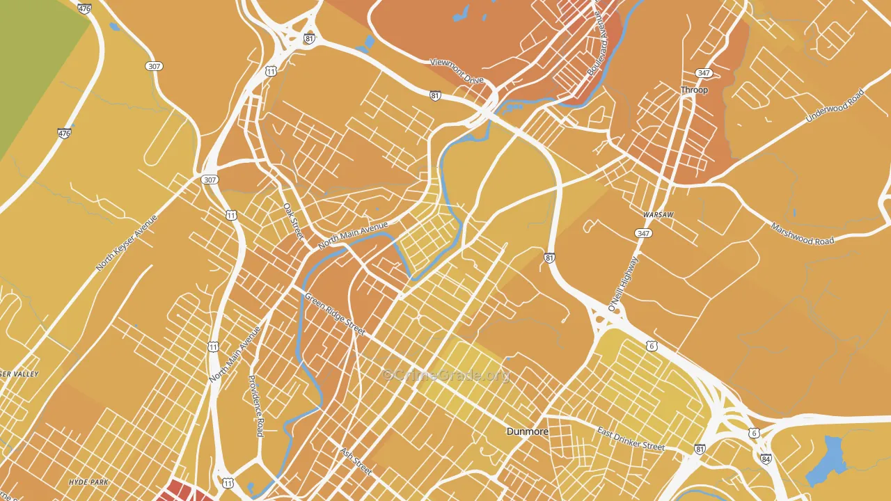 The Plot, Scranton, PA Map of Vehicle Theft Rates