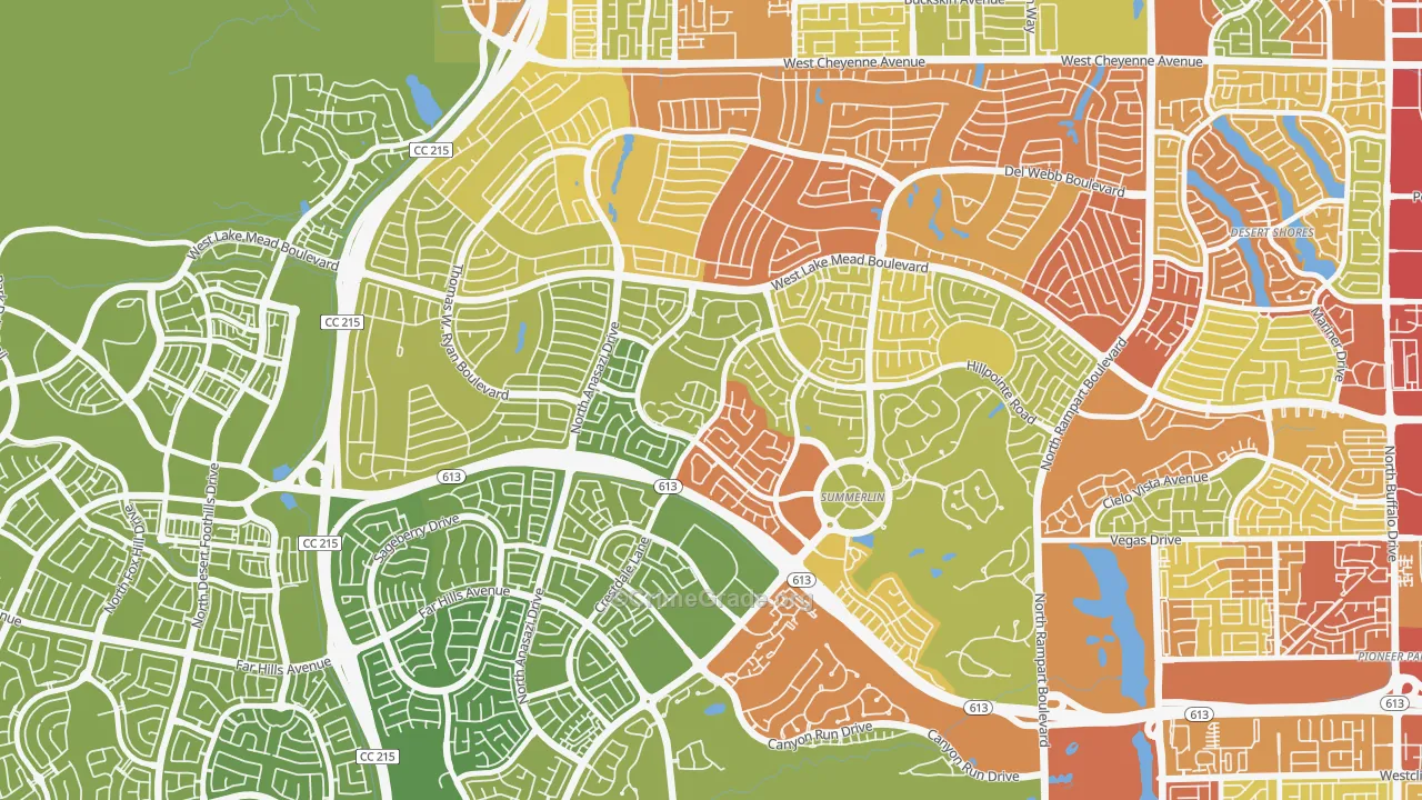 The Trails, Las Vegas, NV Map of Vehicle Theft Rates