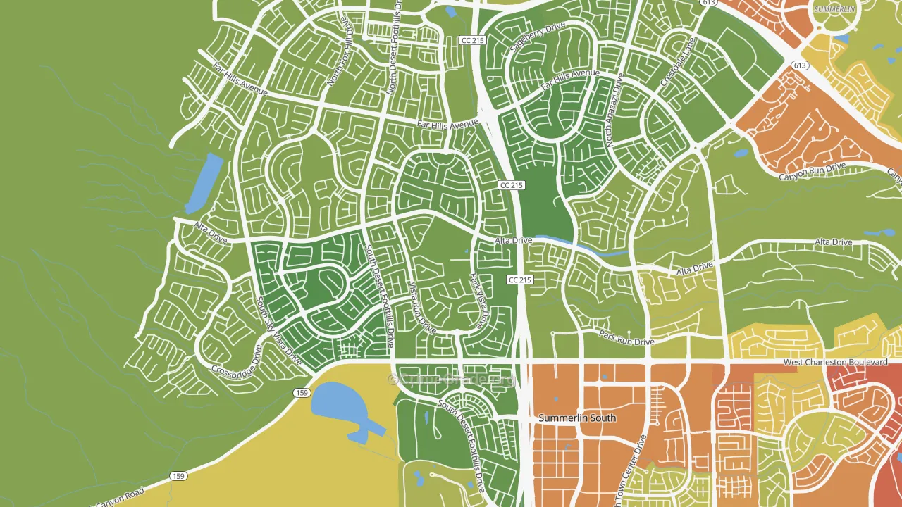 The Vistas, Las Vegas, NV Map of Vehicle Theft Rates