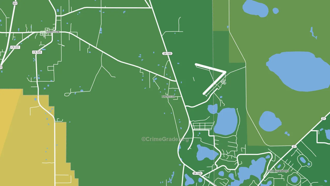 Theressa, FL Map of Vehicle Theft Rates