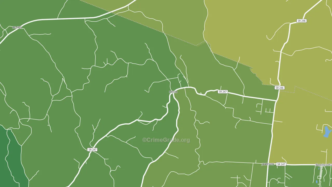 Theta, TN Map of Vehicle Theft Rates