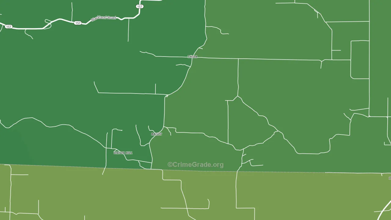 Thida, AR Map of Vehicle Theft Rates