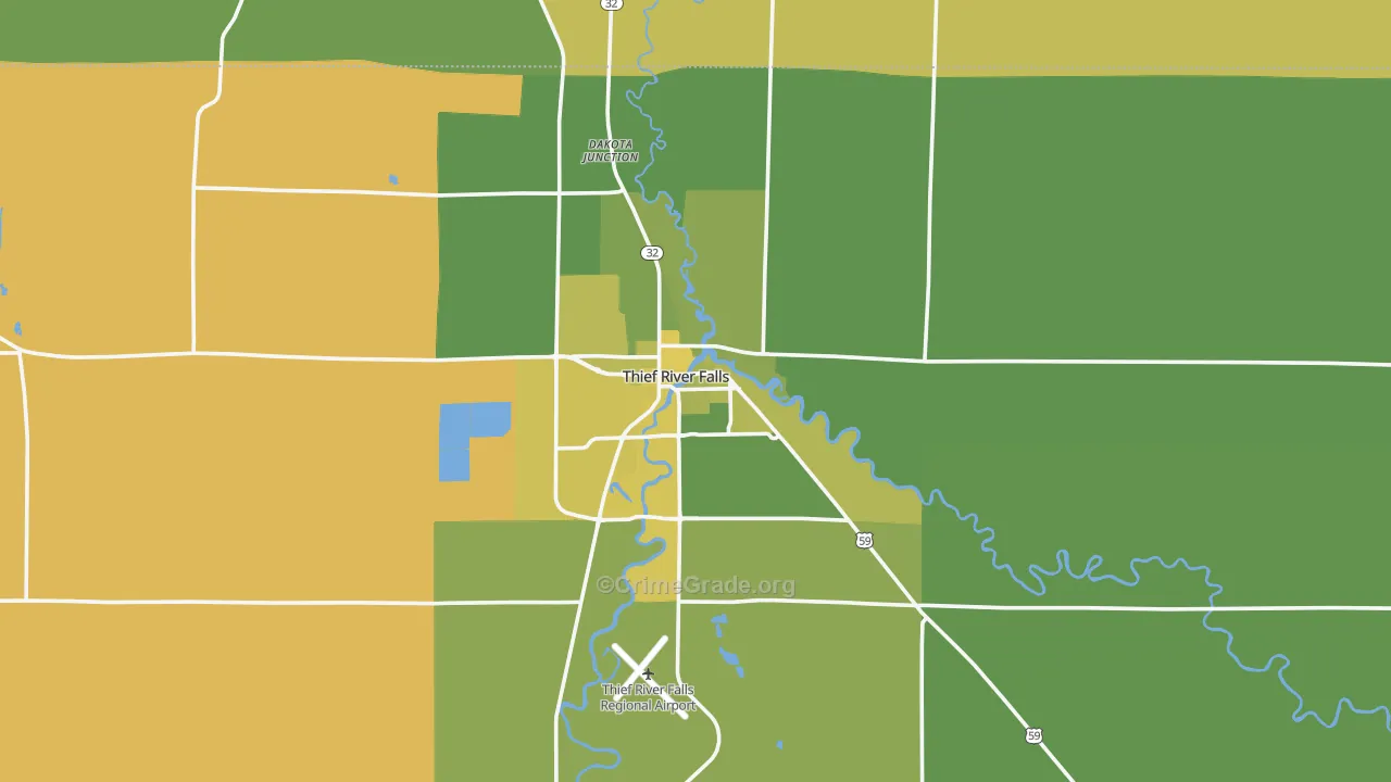 Thief River Falls, MN Map of Vehicle Theft Rates