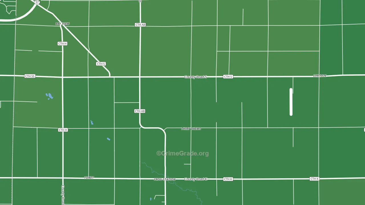 Thiry Daems, WI Map of Vehicle Theft Rates