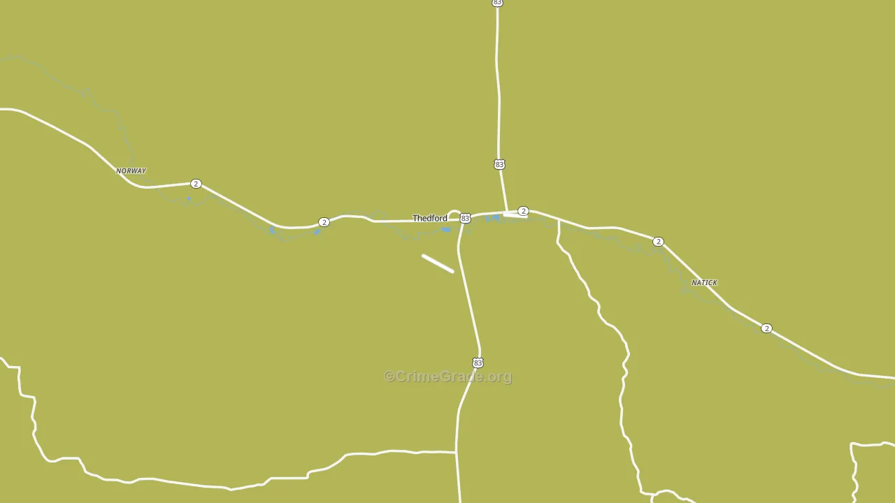 Thomas County, NE Map of Vehicle Theft Rates