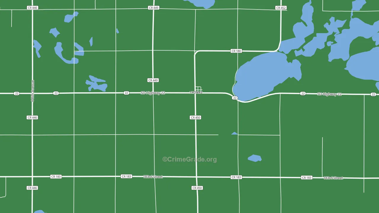 Thomas, SD Map of Vehicle Theft Rates