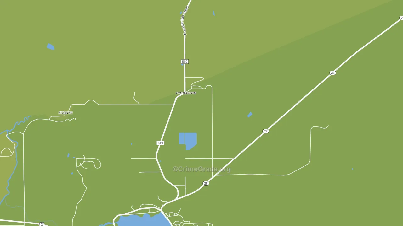 Thomaston, MI Map of Vehicle Theft Rates