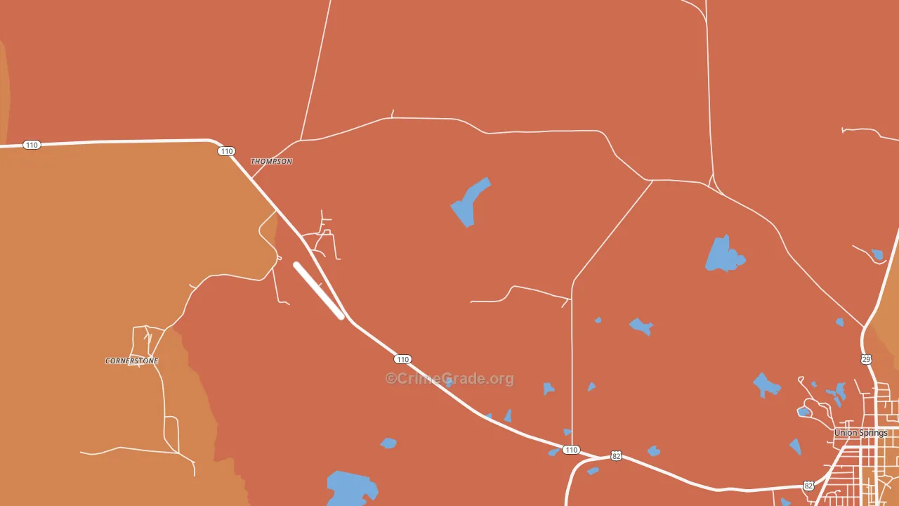 Thompson, AL Map of Vehicle Theft Rates