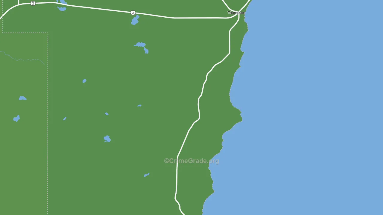 Thompson, MI Map of Vehicle Theft Rates