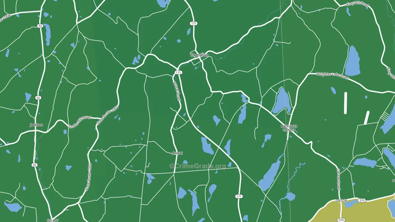 Thompson, PA Map of Vehicle Theft Rates