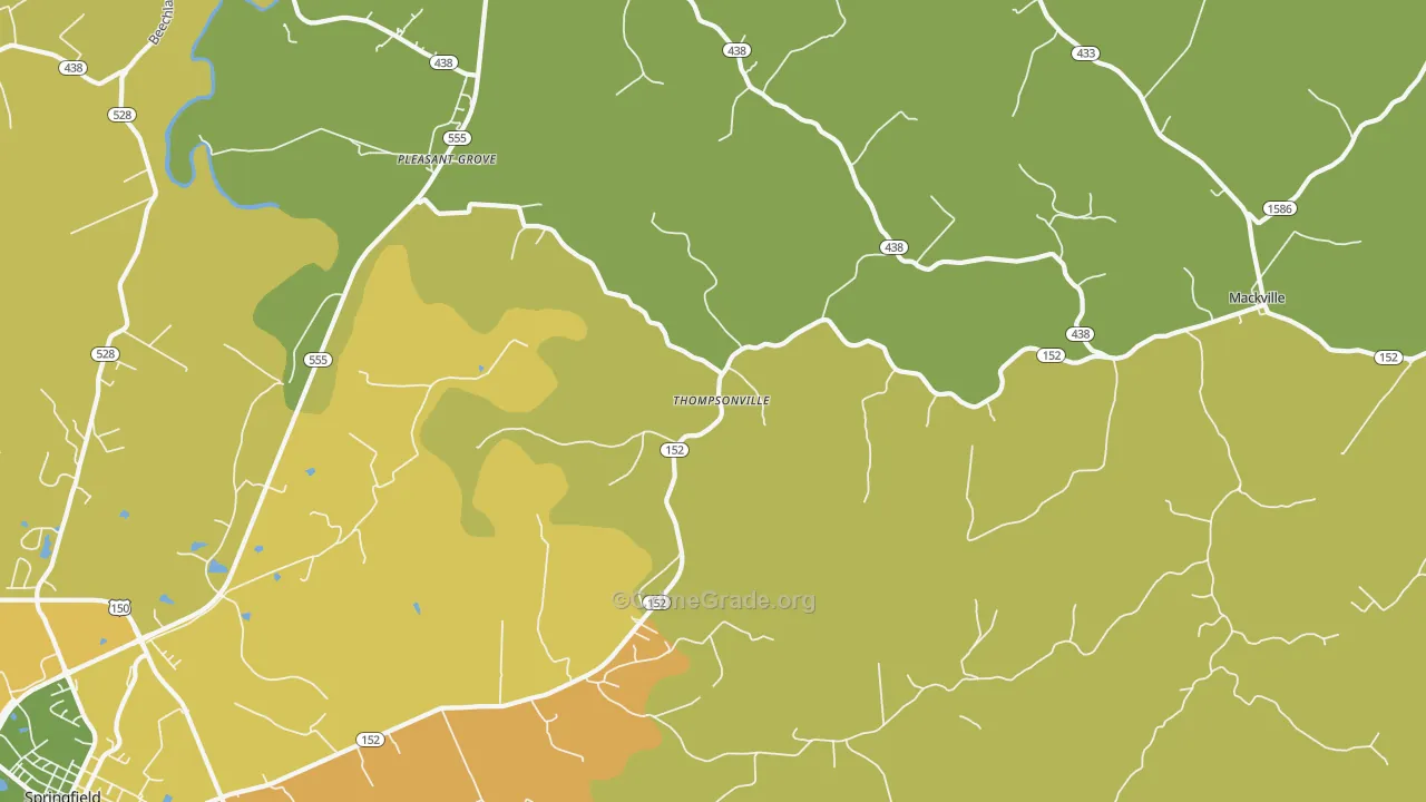 Thompsonville, KY Map of Vehicle Theft Rates