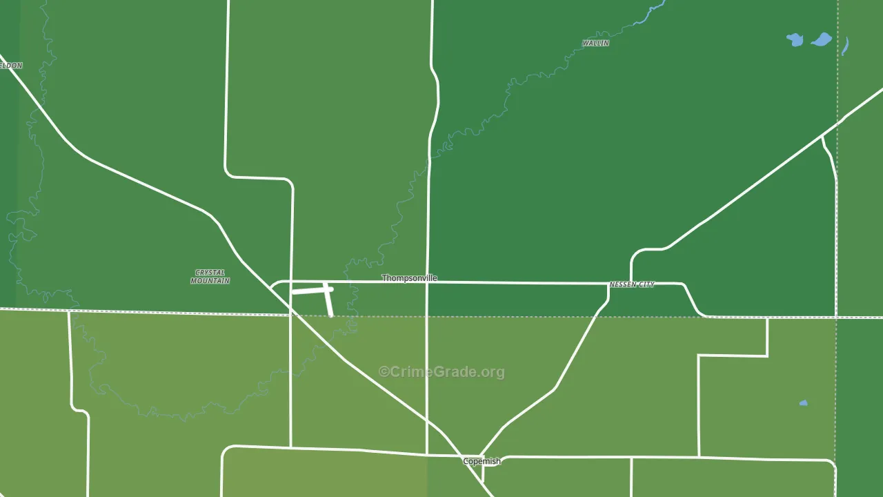 Thompsonville, MI Map of Vehicle Theft Rates