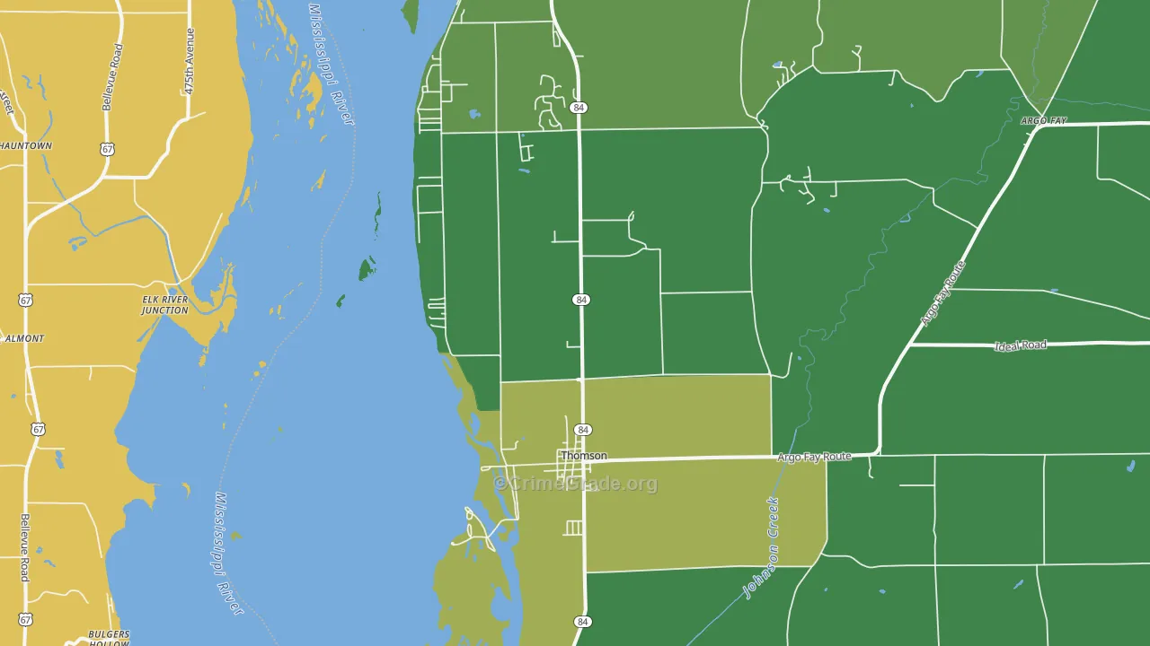 Thomson, IL Map of Vehicle Theft Rates