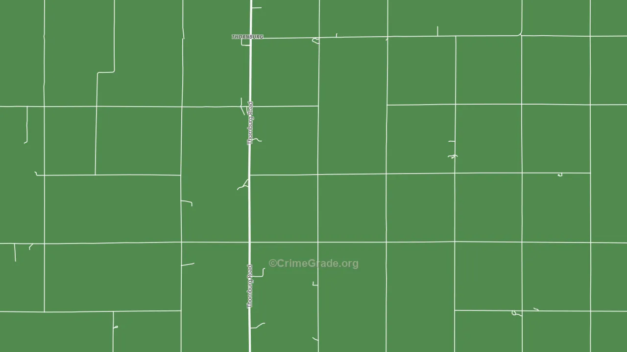 Thornburg, KS Map of Vehicle Theft Rates