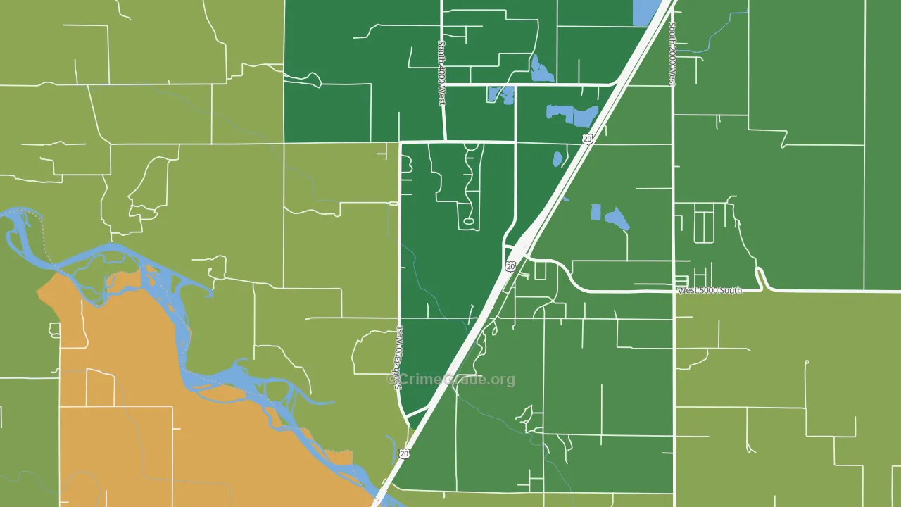 Thornton, ID Map of Vehicle Theft Rates