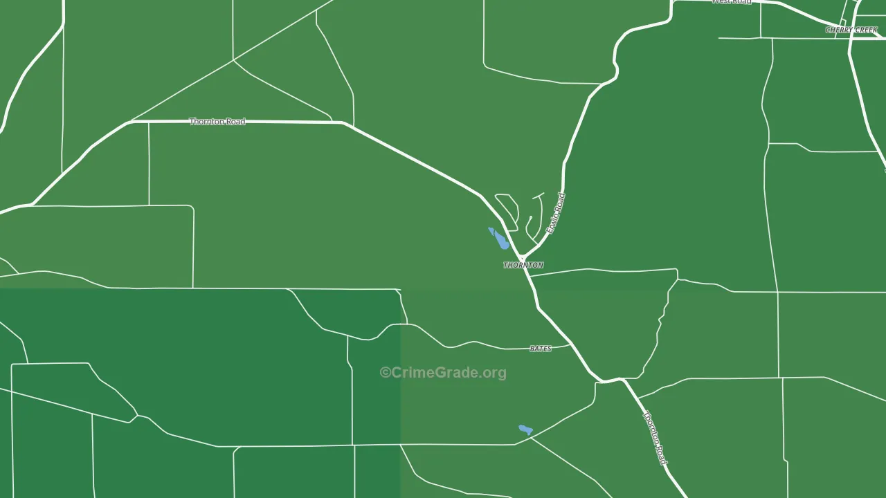 Thornton, NY Map of Vehicle Theft Rates