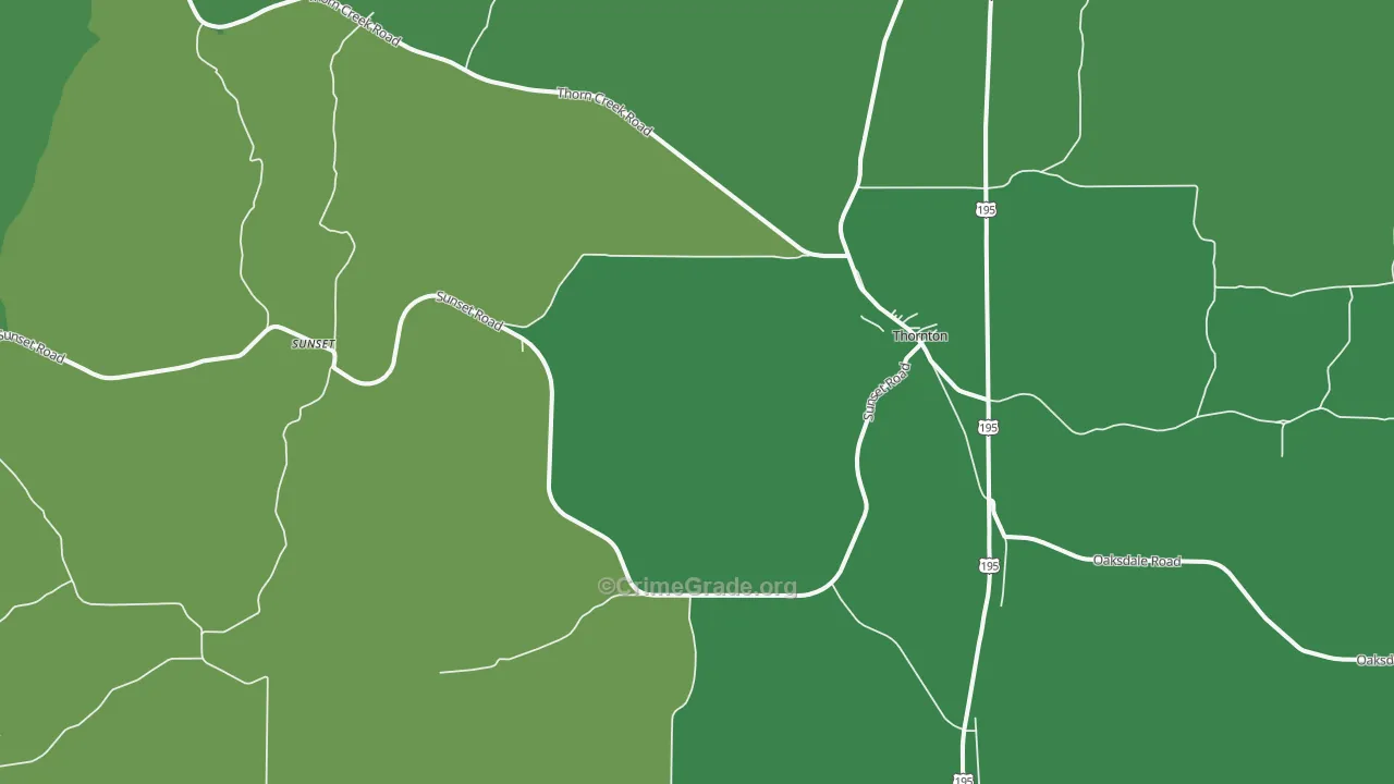 Thornton, WA Map of Vehicle Theft Rates