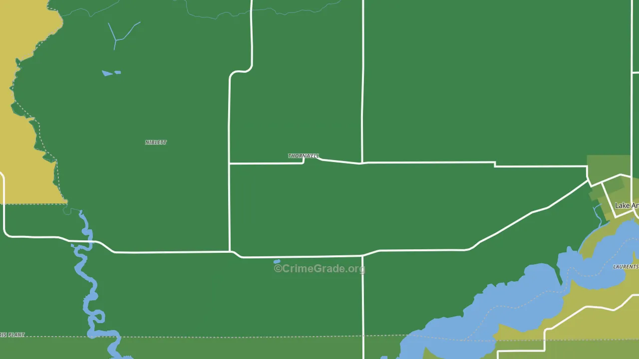 Thornwell, LA Map of Vehicle Theft Rates