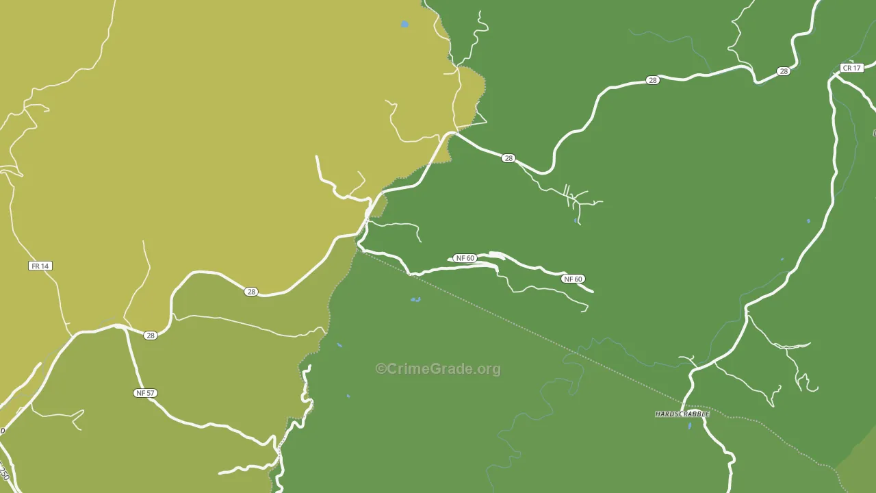 Thornwood, WV Map of Vehicle Theft Rates