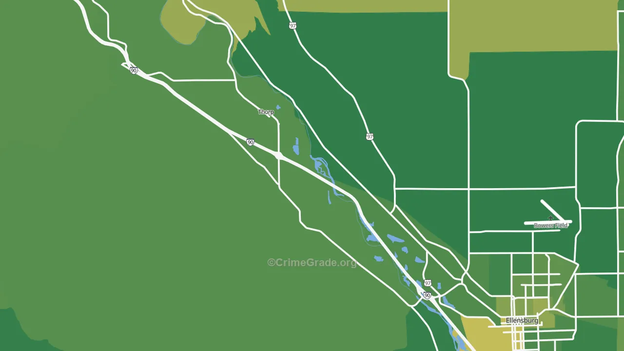 Thorp, WA Map of Vehicle Theft Rates