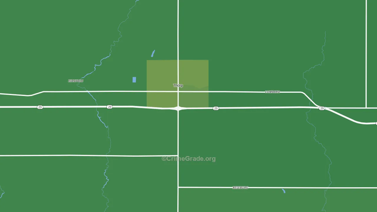 Thorp, WI Map of Vehicle Theft Rates