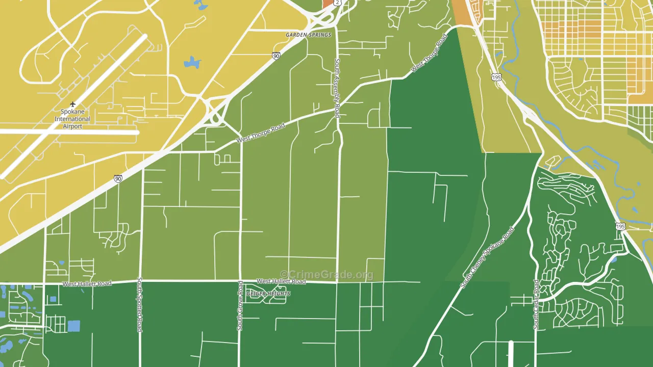 Thorpe Westwood, Spokane, WA Map of Vehicle Theft Rates