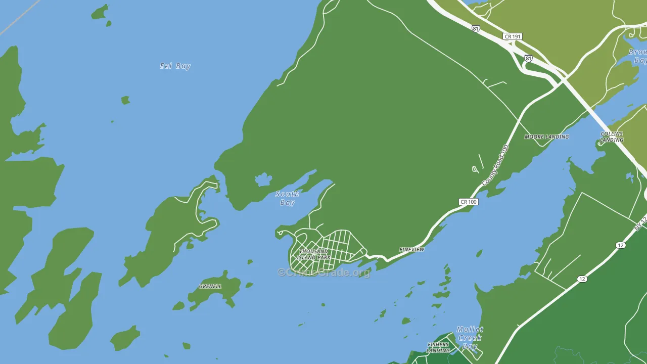 Thousand Island Park, NY Map of Vehicle Theft Rates