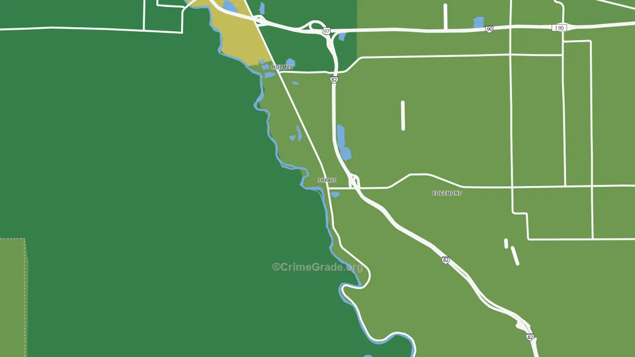 Thrall, WA Map of Vehicle Theft Rates