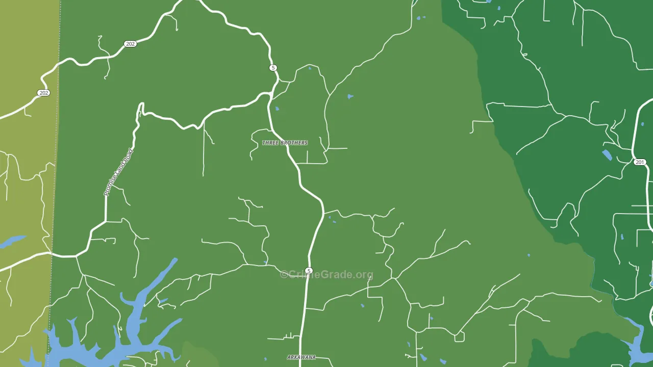 Three Brothers, AR Map of Vehicle Theft Rates
