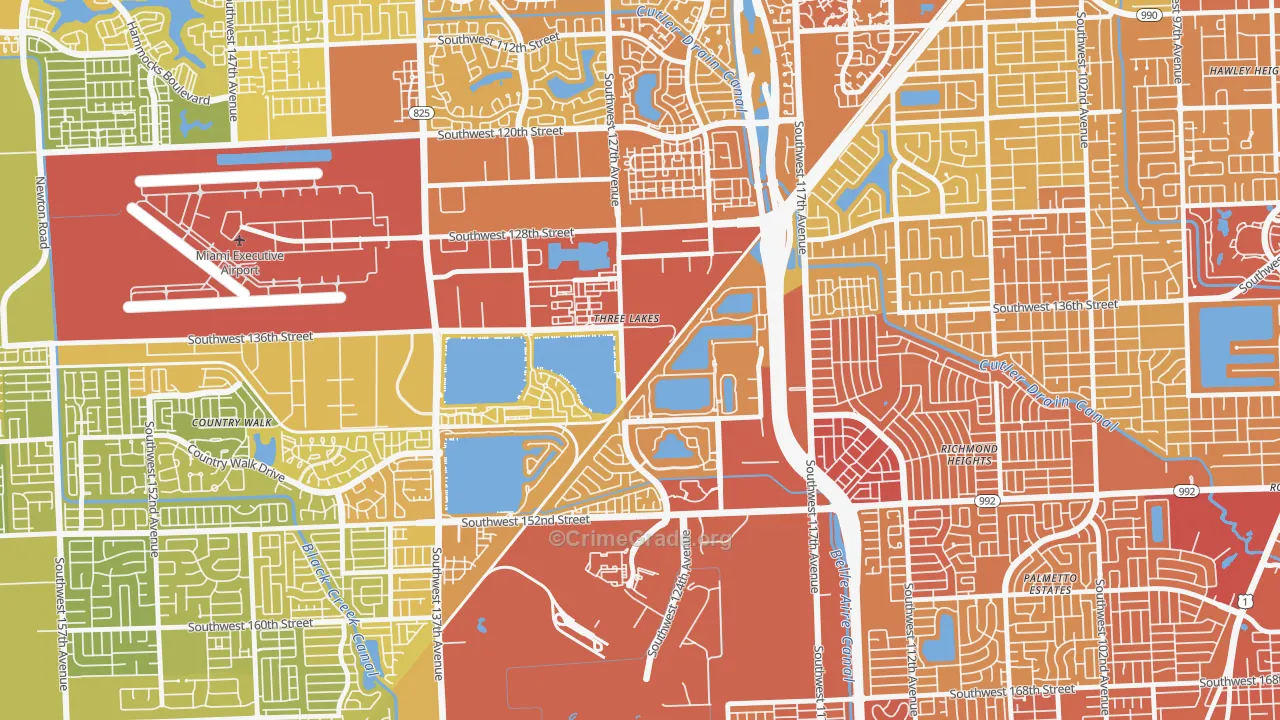 Three Lakes, FL Map of Vehicle Theft Rates